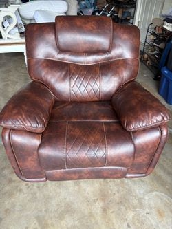 Brown Faux Leather Recliner Chair