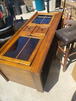 Solid wood entertainment center