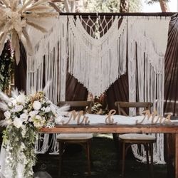 Macrame Wedding Backdrop Curtain