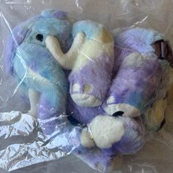 WOOLI Plush Backpack Pastel Tie Dye EDM Festival Rave Bag (NEW IN BAG)