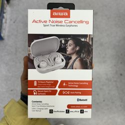 NWT Aiwa Active Noise Cancelling sport true wireless Earphones