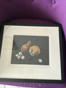 Monoprint Artwork titled "Gilded Fruit" by Susan M. Story.