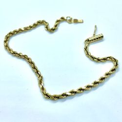 14k Gold Rope Bracelet 