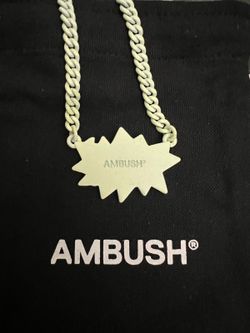 値下げ　AMBUSH POW necklace chain AMBUSH POW! Chain Necklace Pendant Red Gold Fashion Jewelry