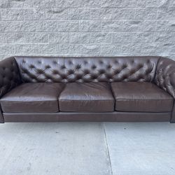 Brown Essex Leather Sofa 