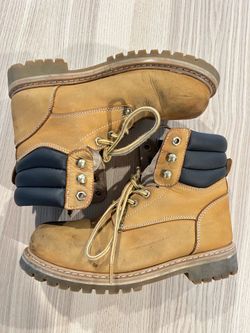 Steel Toe Leather Work Boots Boot (Very Good Condition) Timberland Style