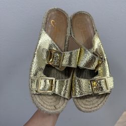 Gaimo made in Spain Metallic Platform Espadrille Size 39 or 8 US