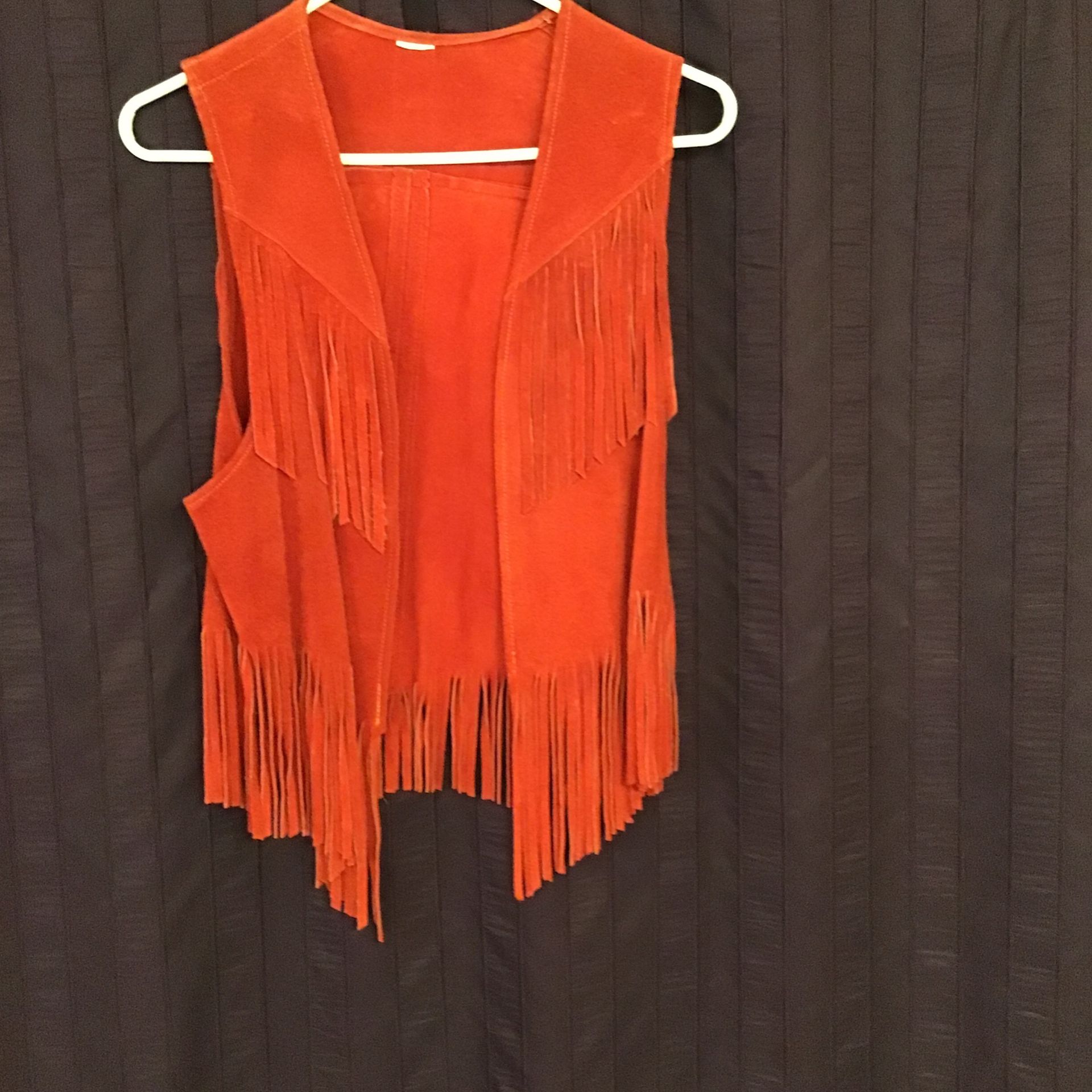 Cute Red Fringe Cowgirl Vest