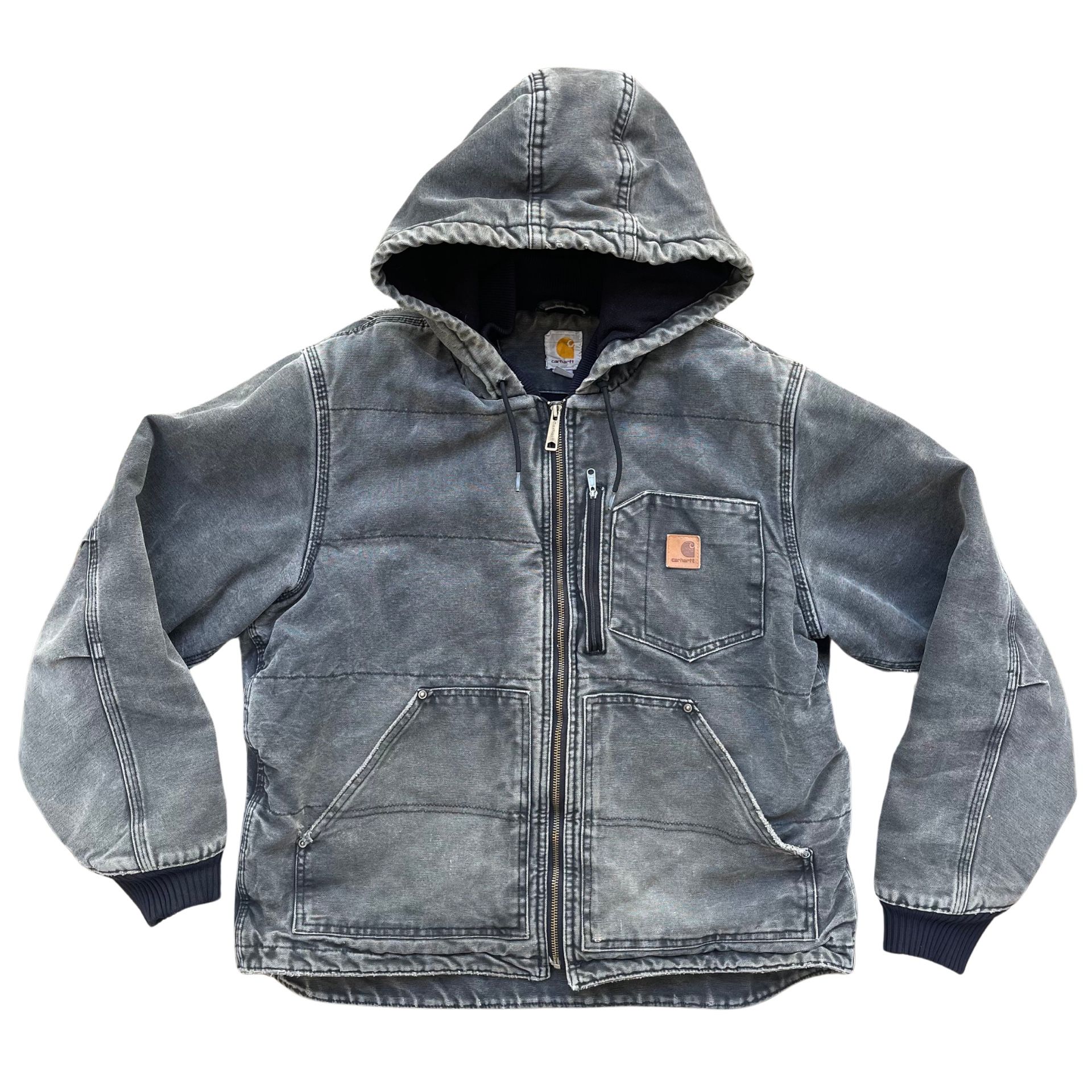 Vintage Carhartt Fleece Lined Hooded Jacket Size Large