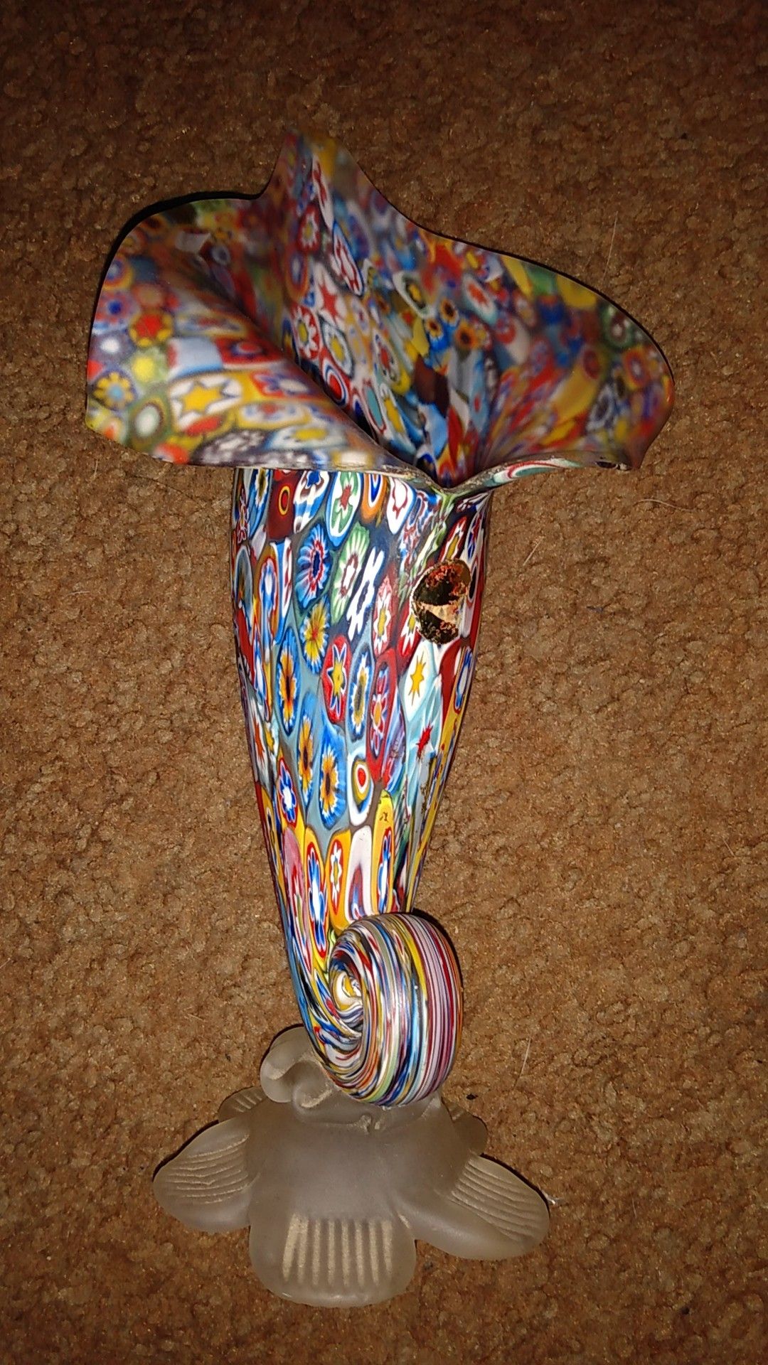 Vintage Italy Murano hand blown glass Vase