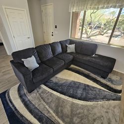 Large Dark Blueish Gray Couch
