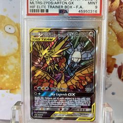PSA 9 Pokemon Promo Card Hidden Fates Staind Glass Bird Trio Moltres Articuno Zapados