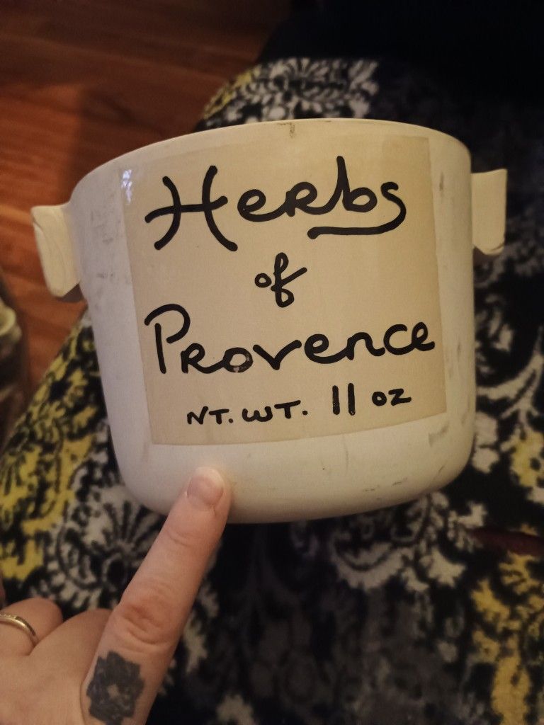 French Vintage Herbs of Provence 11 oz. Large Pottery Pot