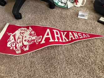 vintage 1970s Arkansas Razorback banner