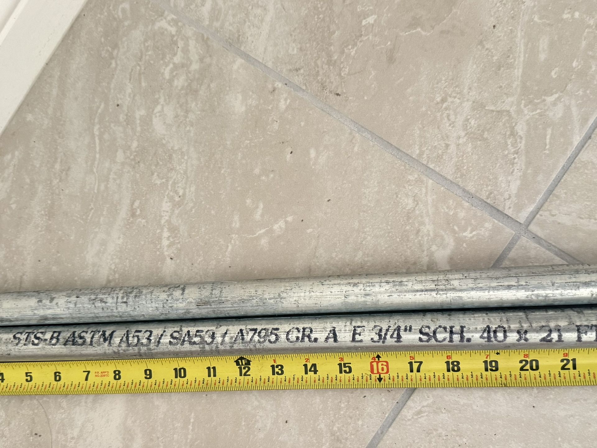 3/4 Inch Galvanized Pipe