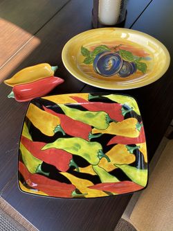 2 Ceramic Serving Platters