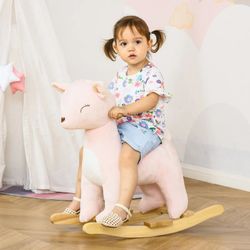 Ride-On Rocking Horse Deer-shaped Plush Toy Rocker