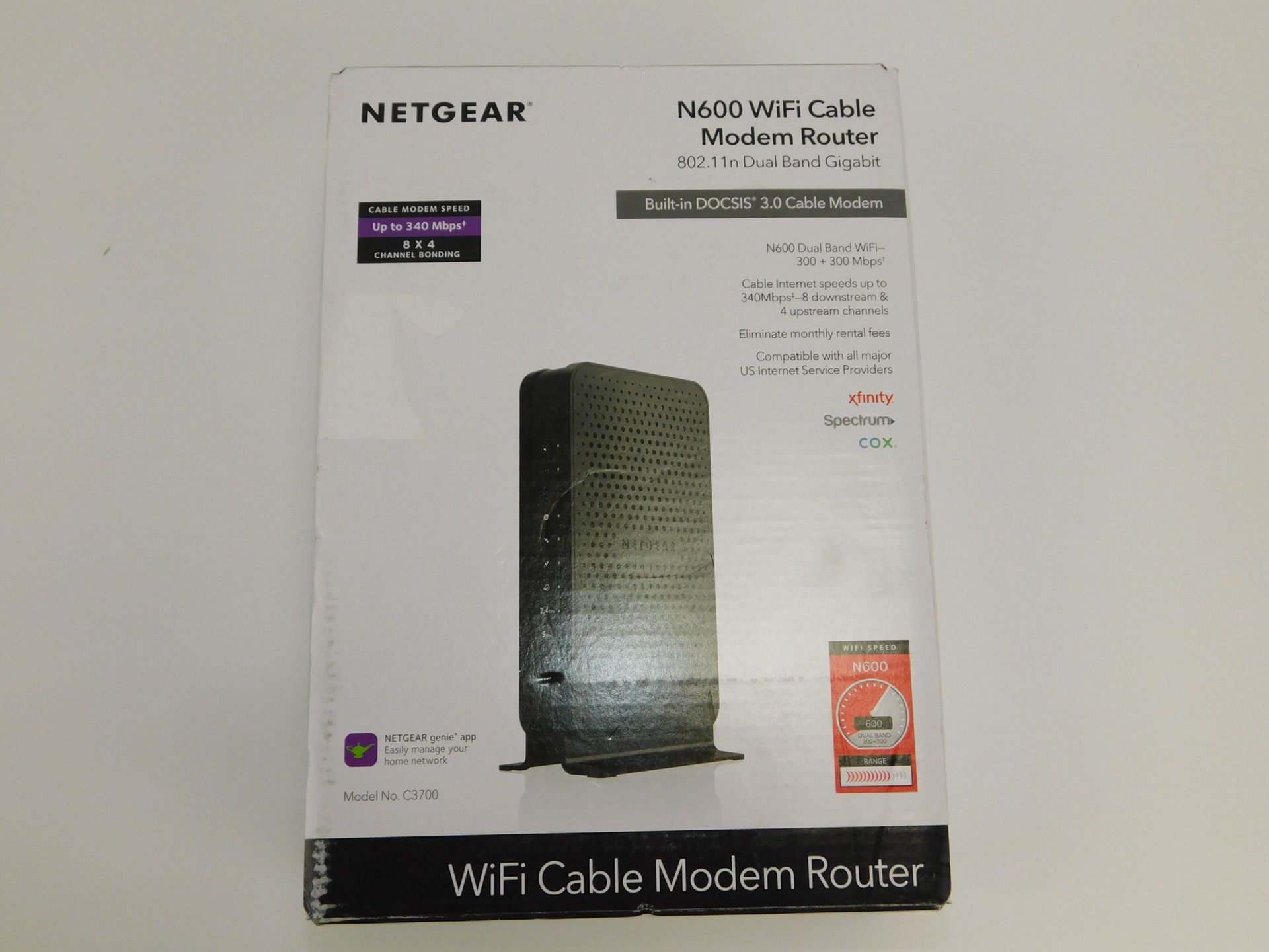 NETGEAR N600 (8x4) WiFi Cable Modem Router Combo DOCSIS 3.0, XFINITY Certified