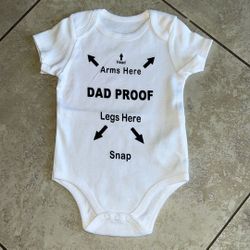 Bitsy Baby Boy’s / Girl’s Dad Proof Onesie, Size 6 Months