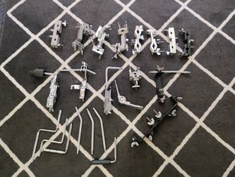 Drum set Hardware Clamps Booms Tom Stands Cow Bell Tambourine 4 Cymbals 