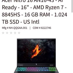 Acer Nitro 16 Gaming Laptop 