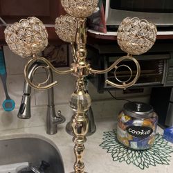 Tall Gold 4 Candle Holder