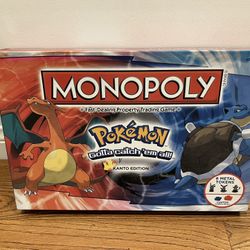 Pokémon Monopoly Kanto Edition 2014 Board Game Complete Great Condition
