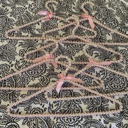 New 6 Pink Pearl Hangers 