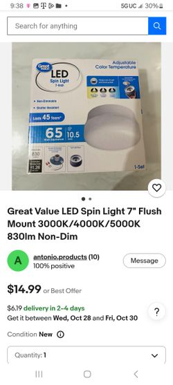 LED Spin Light 7" Flush Mount
