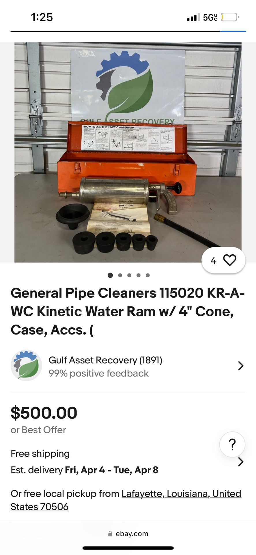 Water Ram Set $350