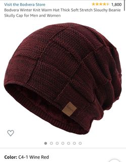 New- Fur Fleece Lined Slouchy Beanie