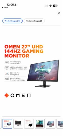 HP Omen 27" UHD 144Hz Gaming Monitor