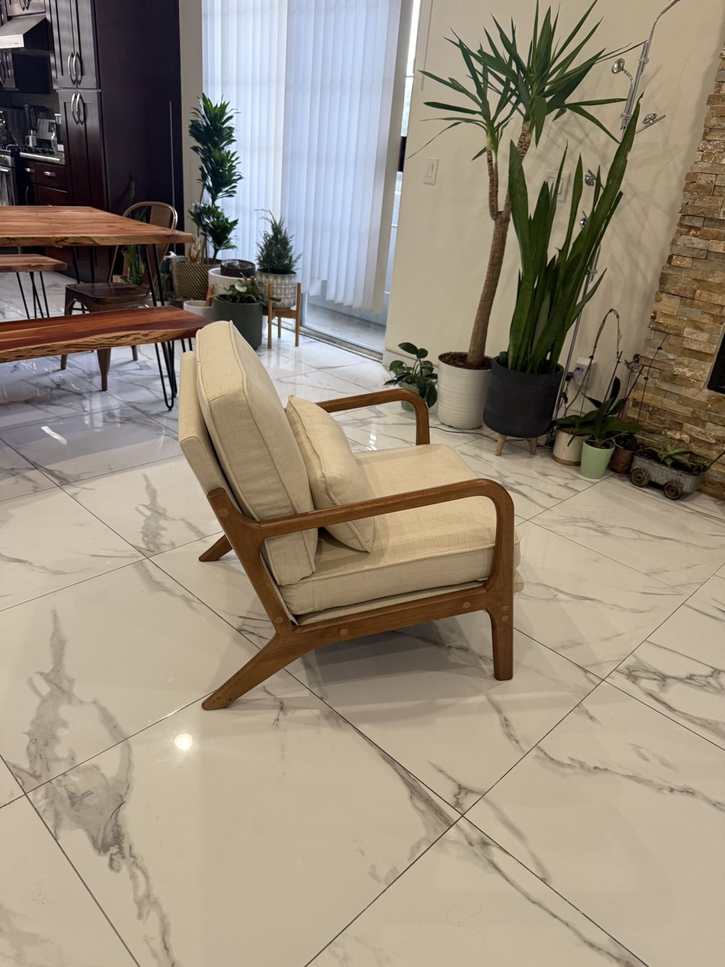 Moving Sale - Mid-Century Modern Armchair - Real Wood No Marks Rarely Ever Used