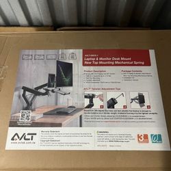 Laptop & Computer Monitor Arm Dual Desk Mount Black 