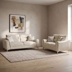 Sofa and Loveseat Light Taupe Brown fabric. New Especial price