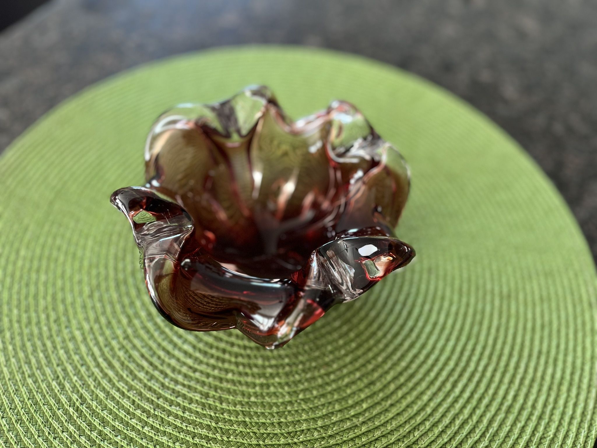 Vintage RUBY MURANO glass bowl