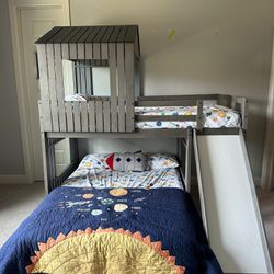 Twin Over Full Bunk bed With A Slide