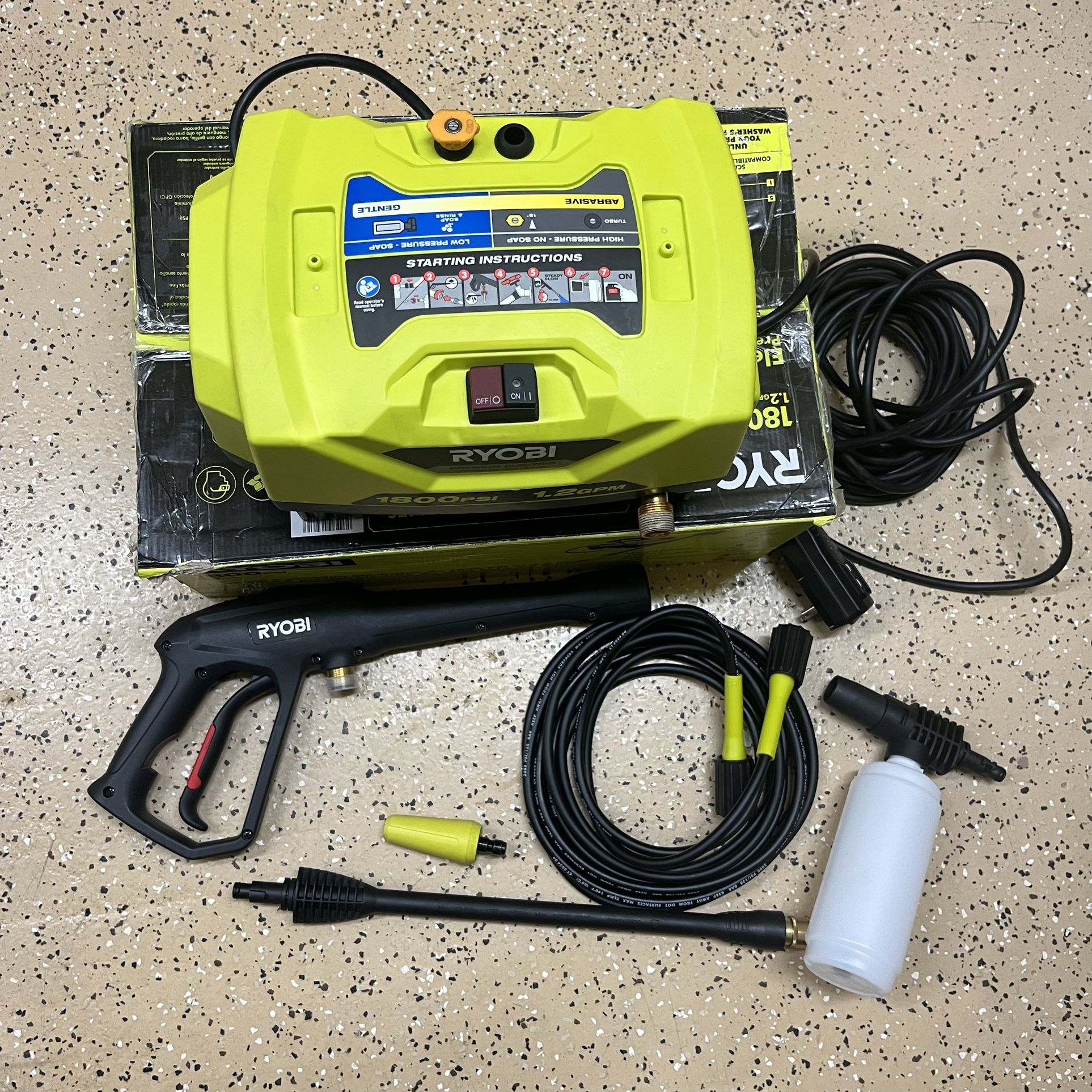 RYOBI 1800 PSI 1.2 GPM Cold Water Corded Electric Pressure Washer