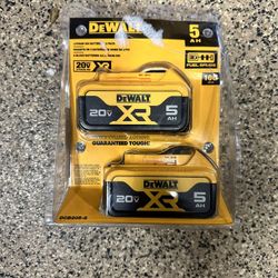 Dewalt 20v 5 AH Battery Two Pack Brand New