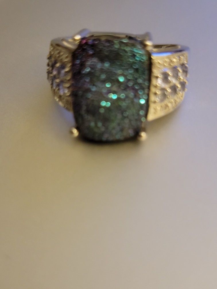 Diamonique Sterling Silver Drzy Ring 6.5
