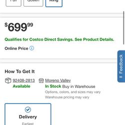 $700 Sealy Icon Hybrid King Size Mattress 