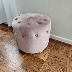 pink velvet super soft Pouf Ottoman.