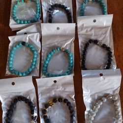 Natural Stone Men's Charm Bracelet Luck 