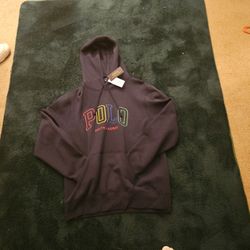 Polo Ralph Lauren Mens Navy Stiched Logo Fleece Pullover