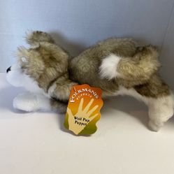 Folkmanis Realistic Grey White Wolf Plush Full Body Hand Puppet 2898 With Tags 