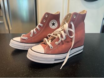 Converse Women's Chuck Taylor All Star Wedge Platform Light Saddle New Size 8