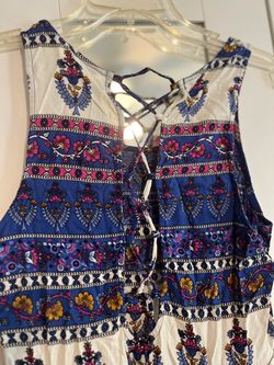 Royal Blue/White dress with cute back. Size M