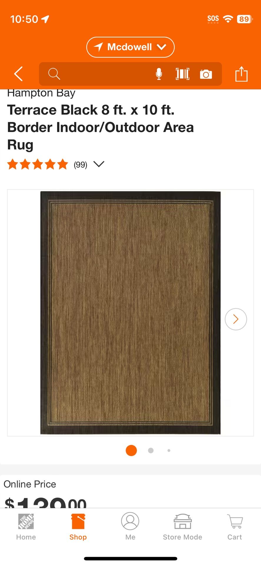 SaleSumo Terrace Black 8 ft. x 10 ft. Border Indoor/Outdoor