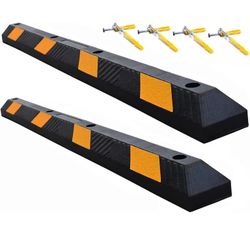 2 Pack Parking Stopper for Garage, 6 FT Rubber Parking Block Garage Floor Stopper, Safe Parking