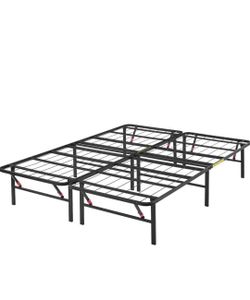 Full Size Metal Bed Frame 14” Folding Platform No Box Spring